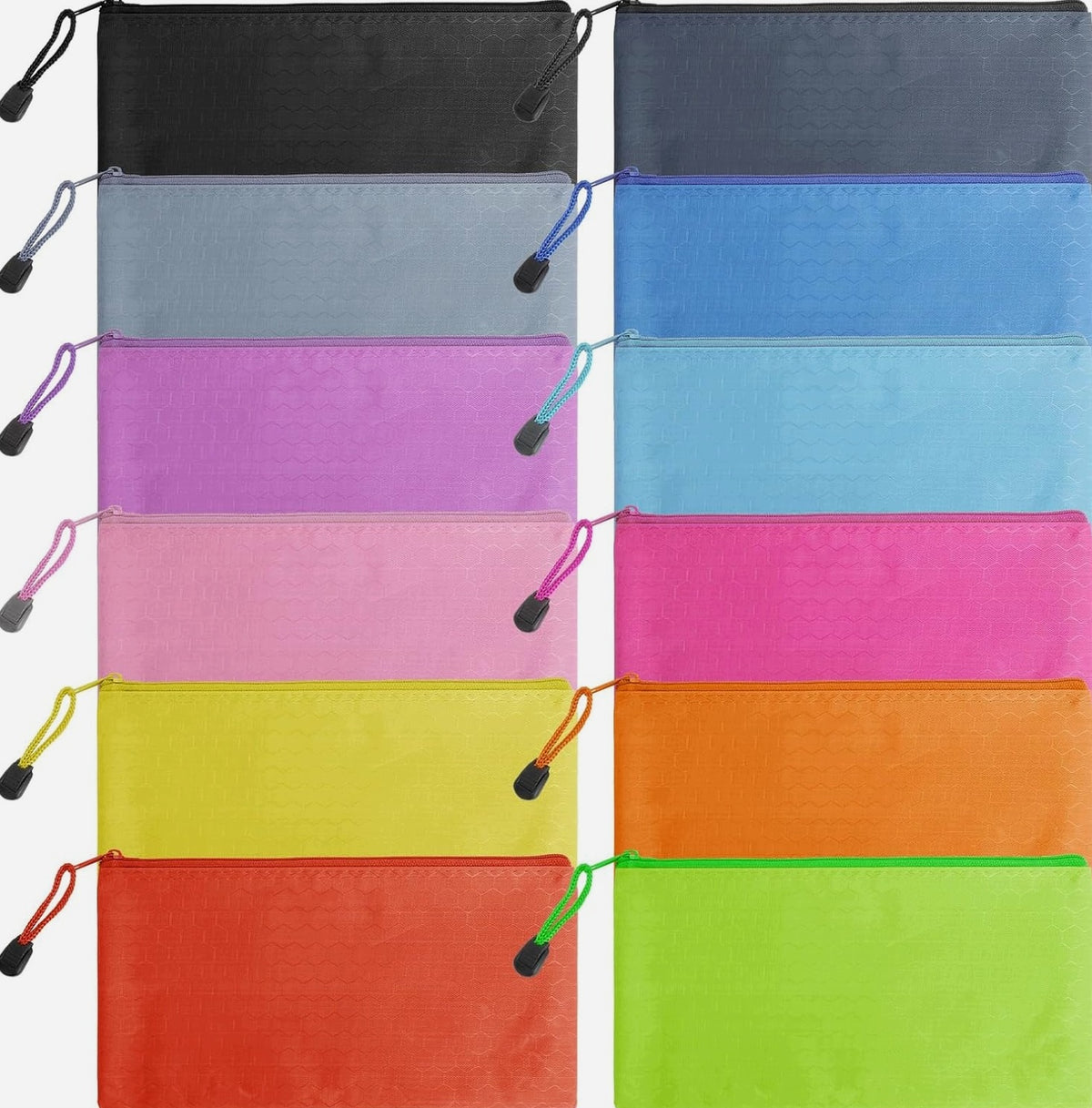 SACHETS 12 PIECES A6 DOCUMENTS WATERPROOF OXFORD ZIPPER CASE ORGANIZER