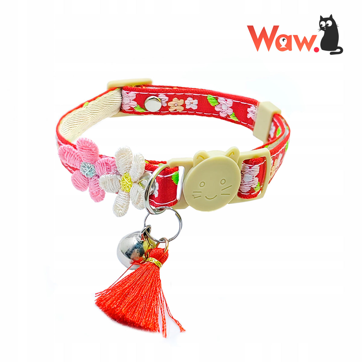 SAFE Flower collar for cat – adjustable 19-33 cm – Сred