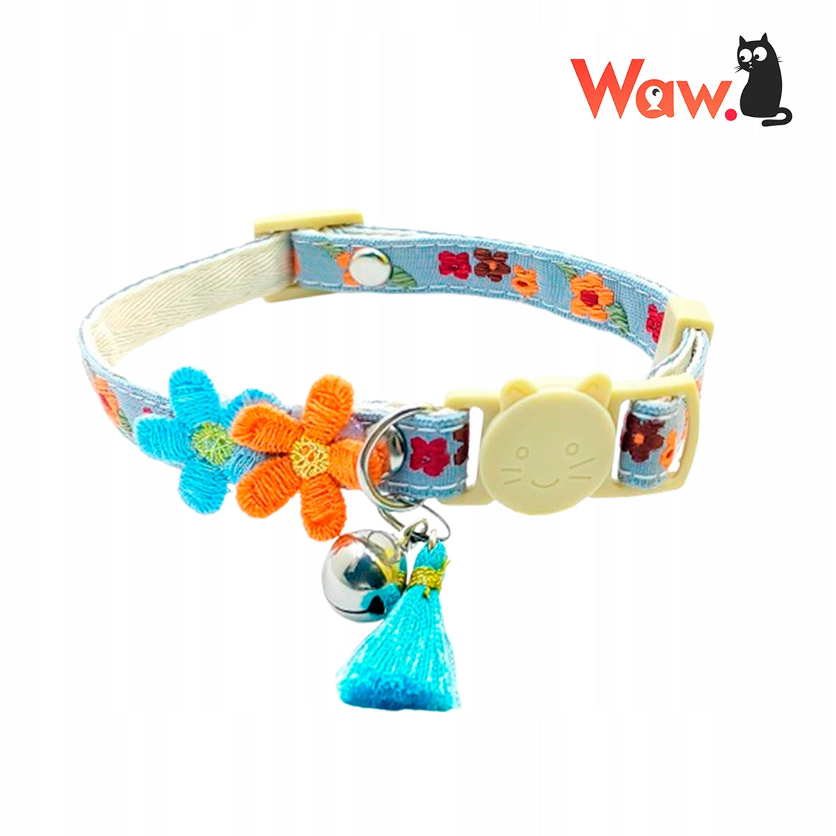 SAFE Flower collar for cats – adjustable 19-33 cm – Blue