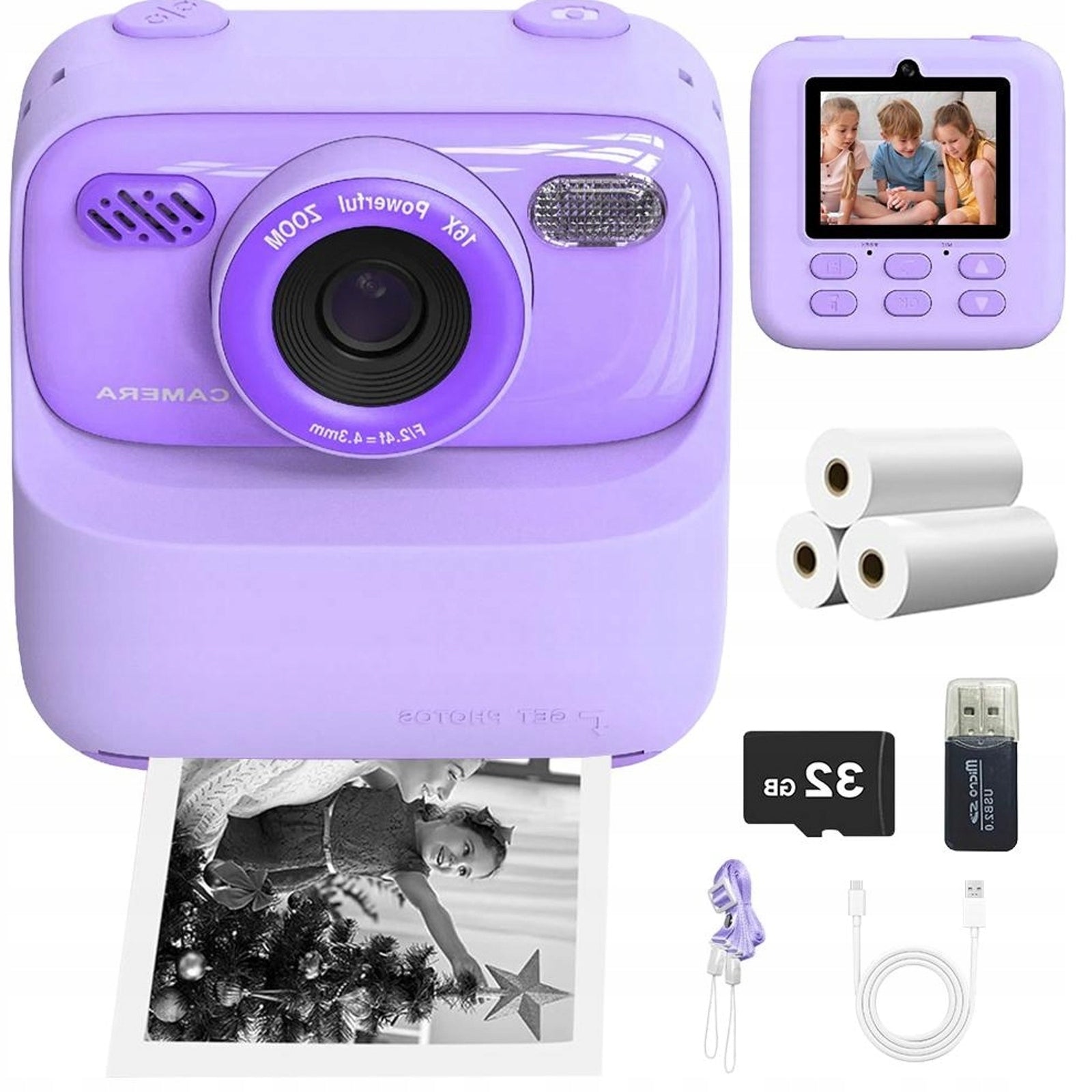 SAFE INSTANT CAMERA WITHOUT BPA FOR CHILDREN 6000 PHOTOS GIFT Brand Bedee