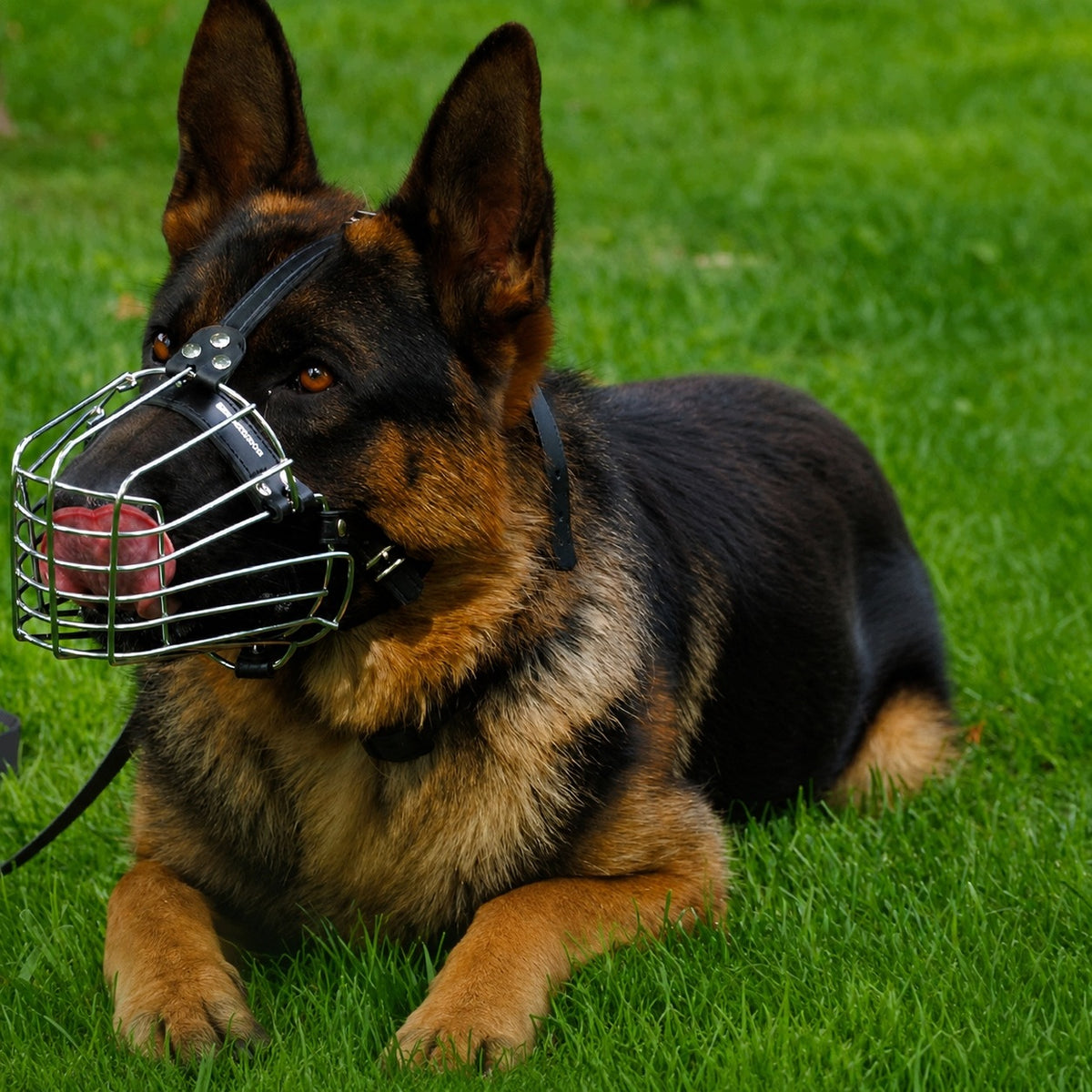 SAFE Metal Basket muzzle for Dog Adjustable Breathable L Manufacturer code Kaganiec koszykowy Metalowy Skórzany L
