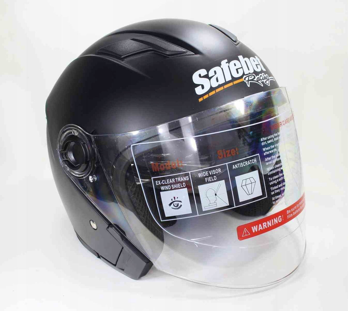 SAFEBET HF-223 FLAT BLACK S HELMET (NO ECE) Manufacturer Safebet