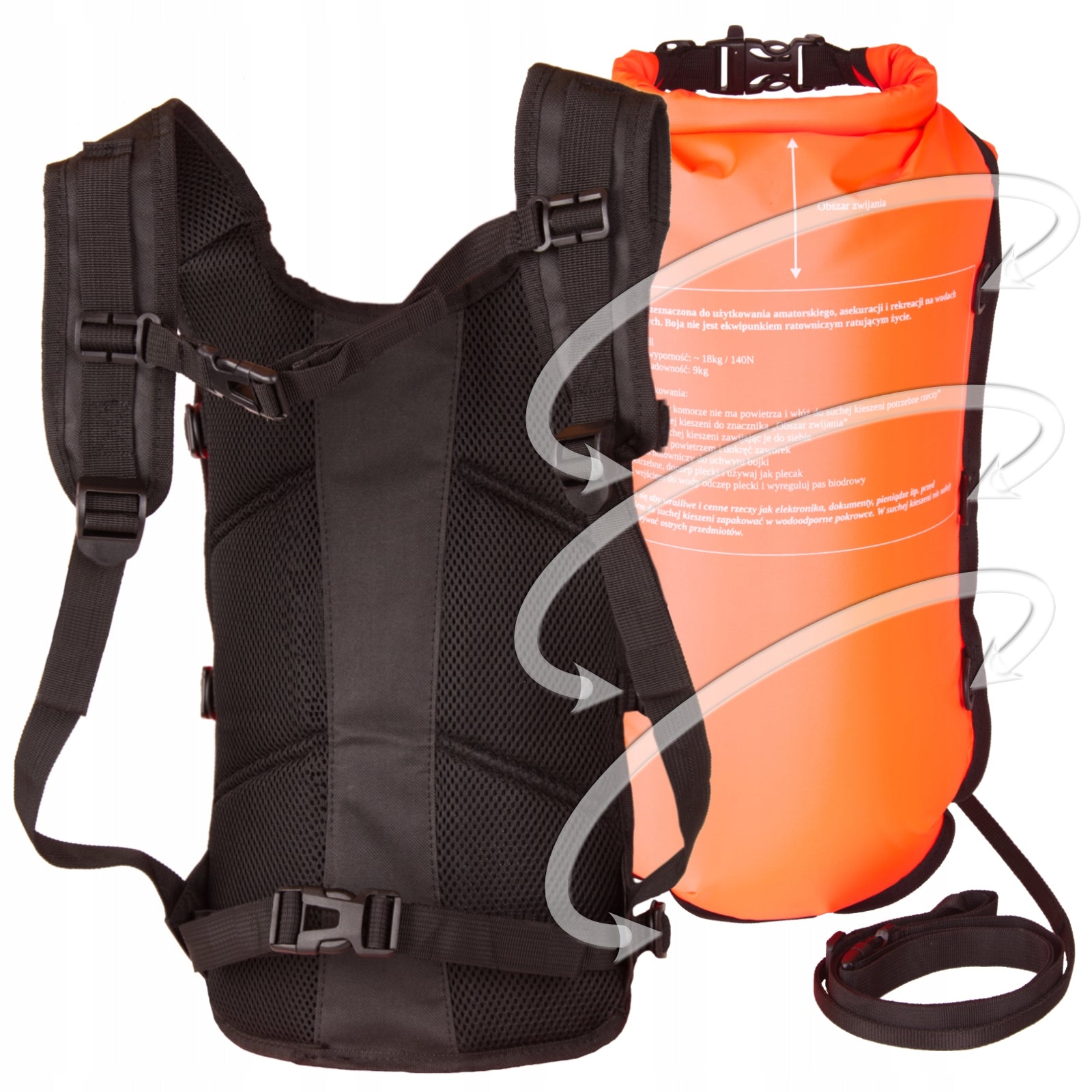 SAFETY BUOY FOR SWIMMING ACTIVEU 3in1 DRY POCKET BACKPACK WHISTLE Brand Activeu