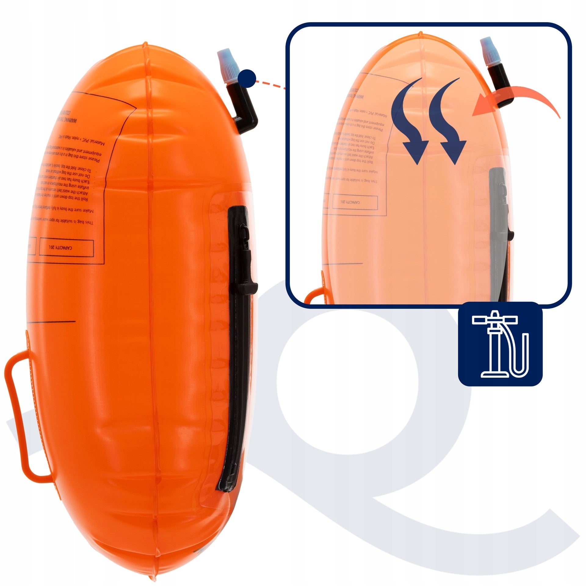 SAFETY BUOY FOR SWIMMING INFLATABLE swimming buoy DRY POCKET 2in1 For swimming