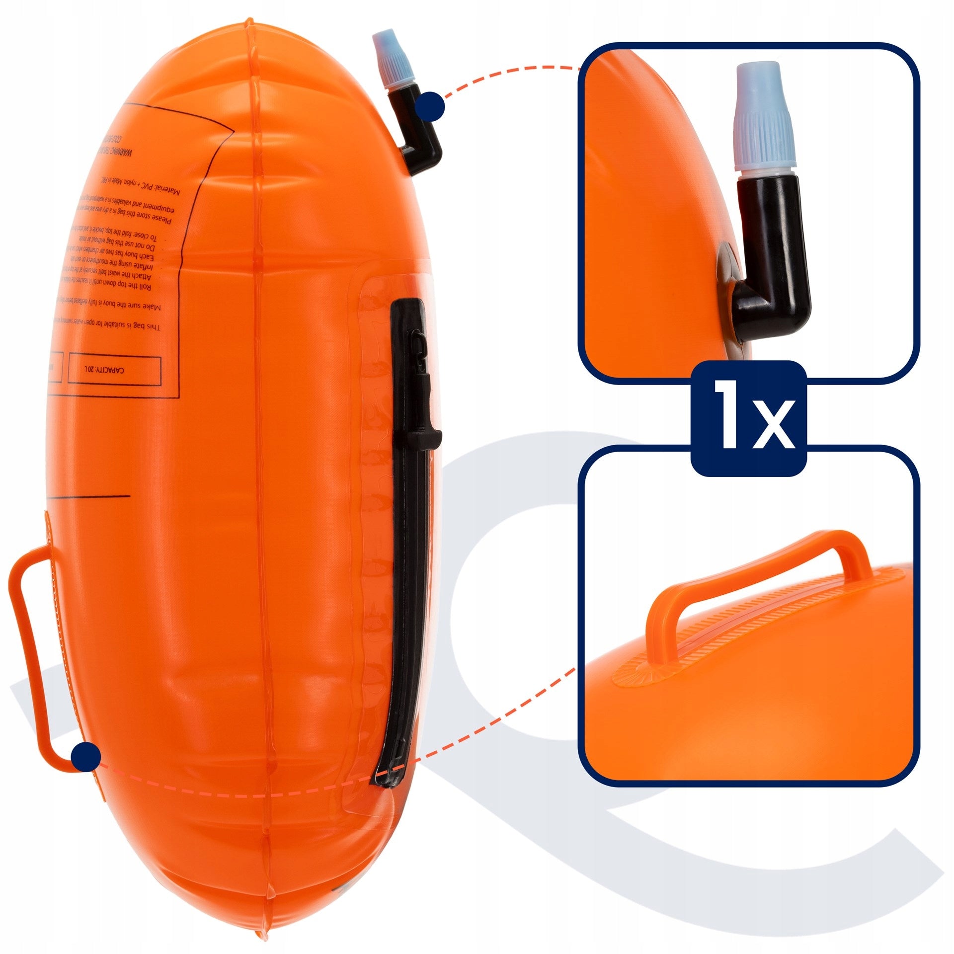 SAFETY BUOY FOR SWIMMING INFLATABLE swimming buoy DRY POCKET 2in1 Gender unisex product