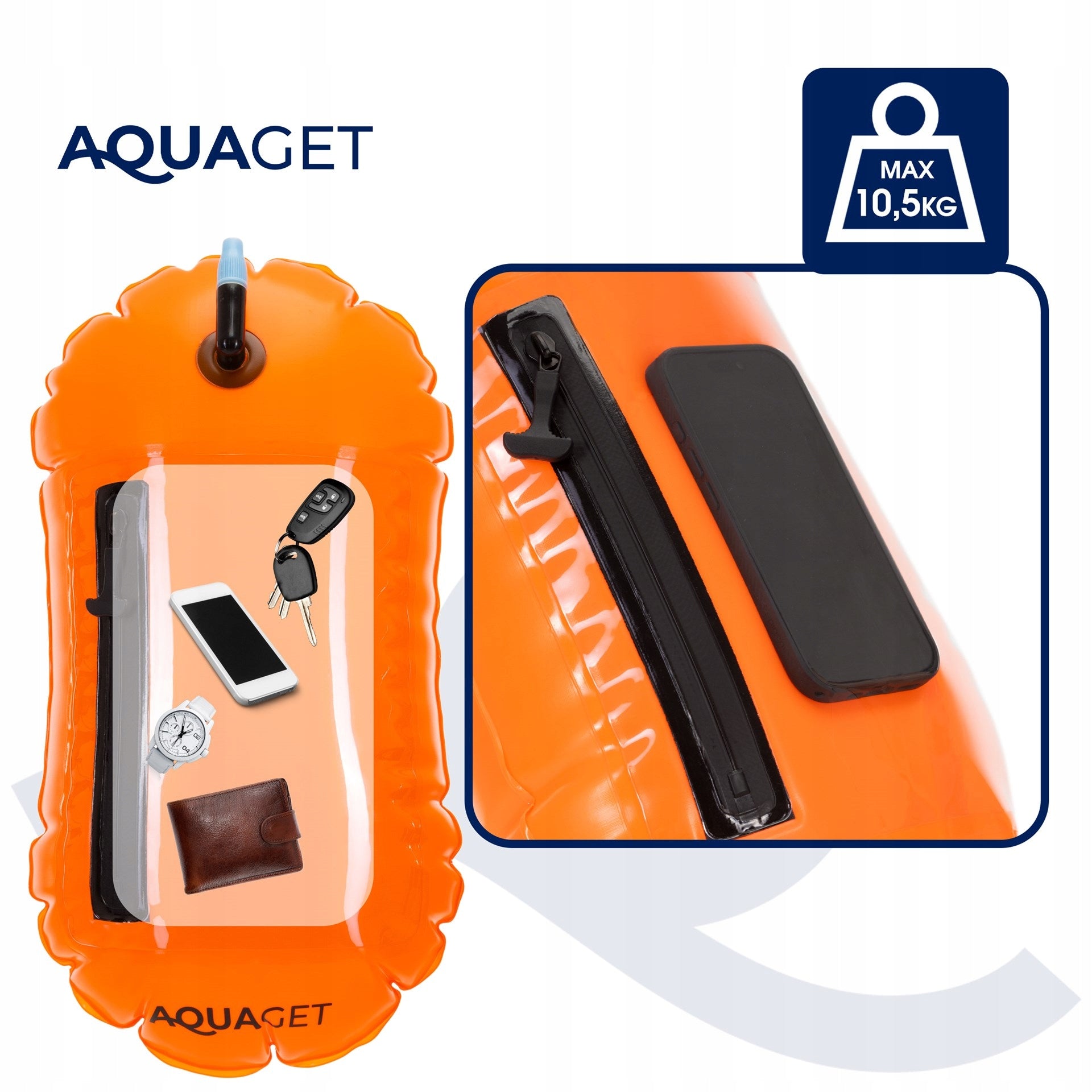 SAFETY BUOY FOR SWIMMING INFLATABLE swimming buoy DRY POCKET 2in1 Kind buoy