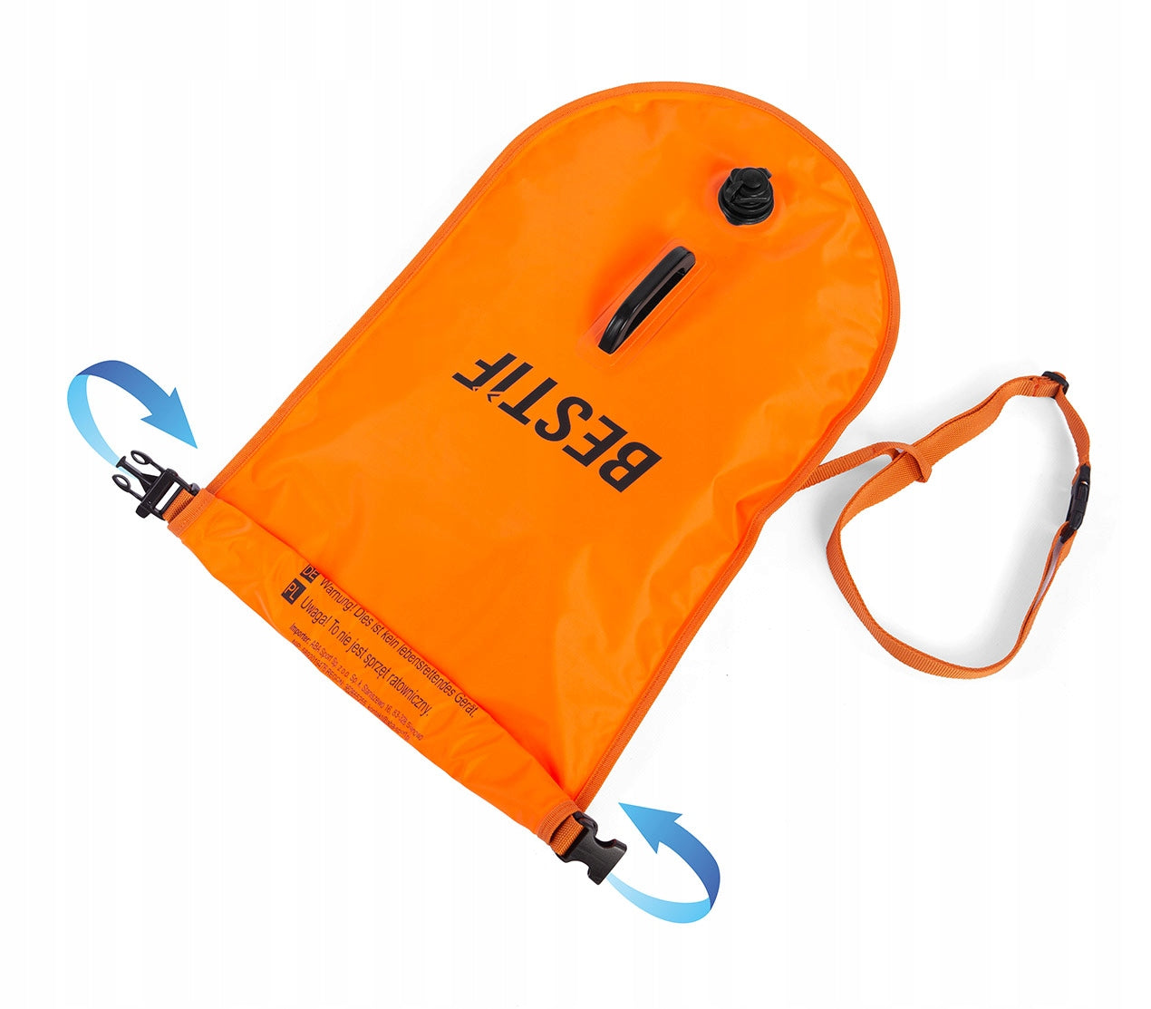 SAFETY BUOY INFLATABLE BUOY 2in1 DRY POCKET BESTIF FOR SWIMMING Length 70 cm