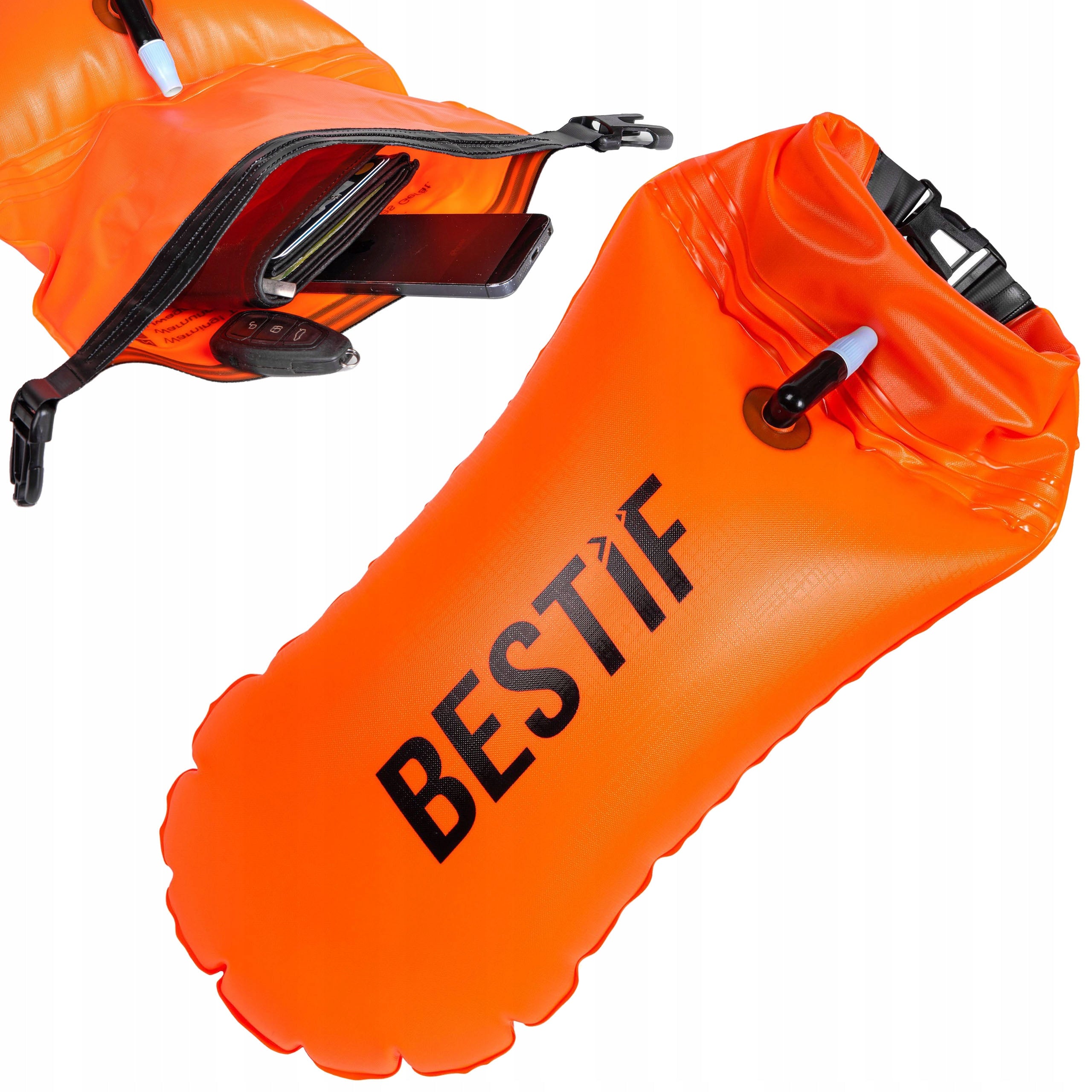SAFETY BUOY INFLATABLE BUOY 2in1 DRY POCKET BESTIF FOR SWIMMING