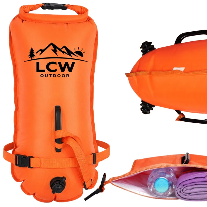 SAFETY BUOY INFLATABLE BUOY FOR SWIMMING DRY POCKET 2IN1