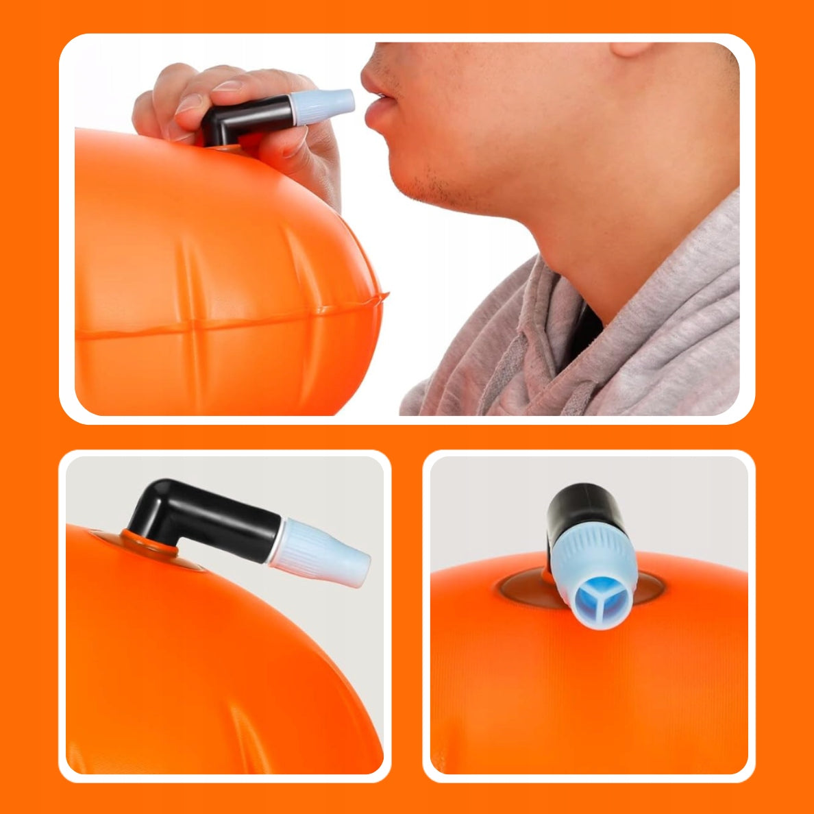 SAFETY BUOY INFLATABLE BUOY WITH WATER SWIMMING HANDLE POOL 48cm Model BOJA RATOWNICZA PŁYWACKA Z PASKIEM UCHWYTEM