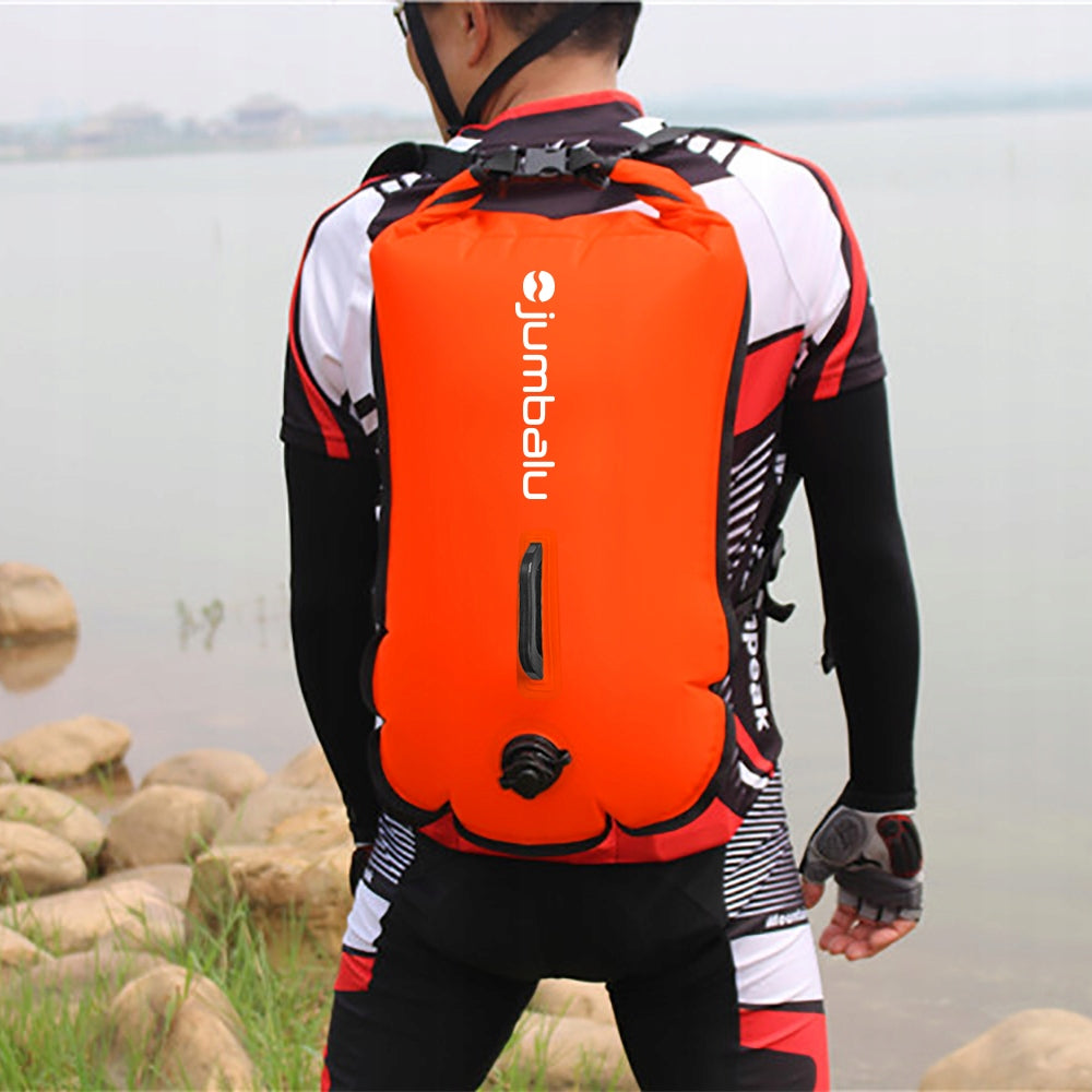 SAFETY BUOY INFLATABLE FOR SWIMMING BACKPACK WATERPROOF DRY POCKET Brand Jumbalu