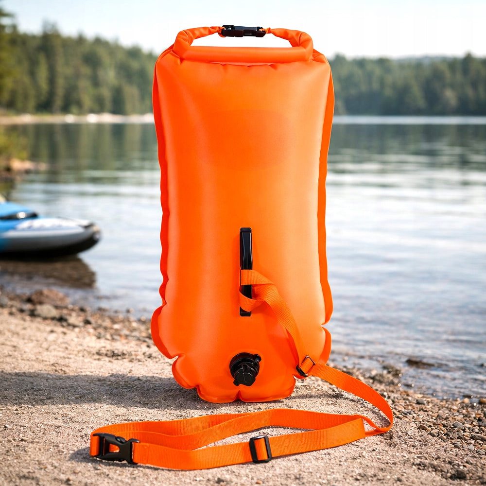 SAFETY BUOY INFLATABLE SWIMMING BUOY DRY POCKET 2in1 Packaging status original