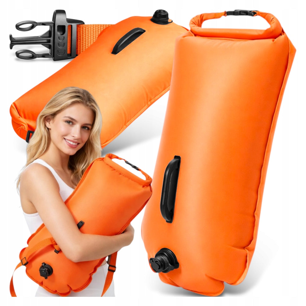SAFETY BUOY INFLATABLE SWIMMING BUOY DRY POCKET 2in1