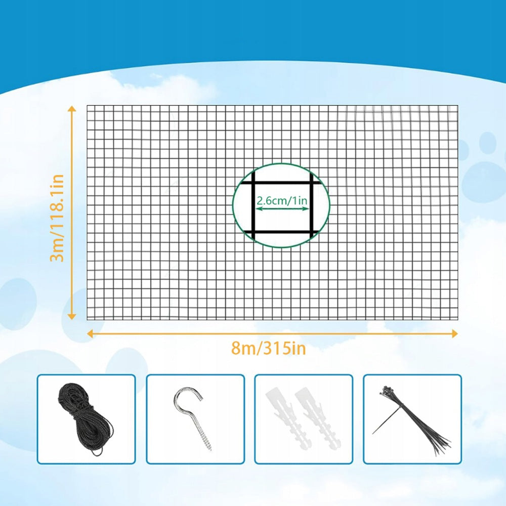 SAFETY NET FOR BALCONY 3X8M SAFETY NET FOR Dimensions 85415121