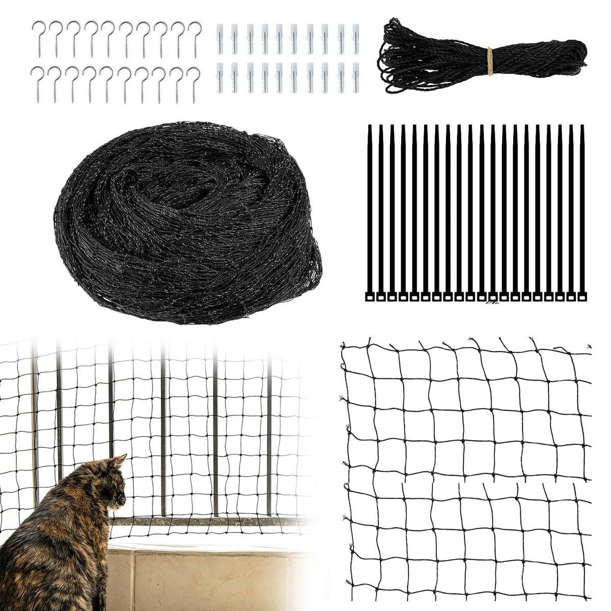 SAFETY NET FOR CAT BALCONY WINDOW BEFORE EYE BLACK 3M X 8M