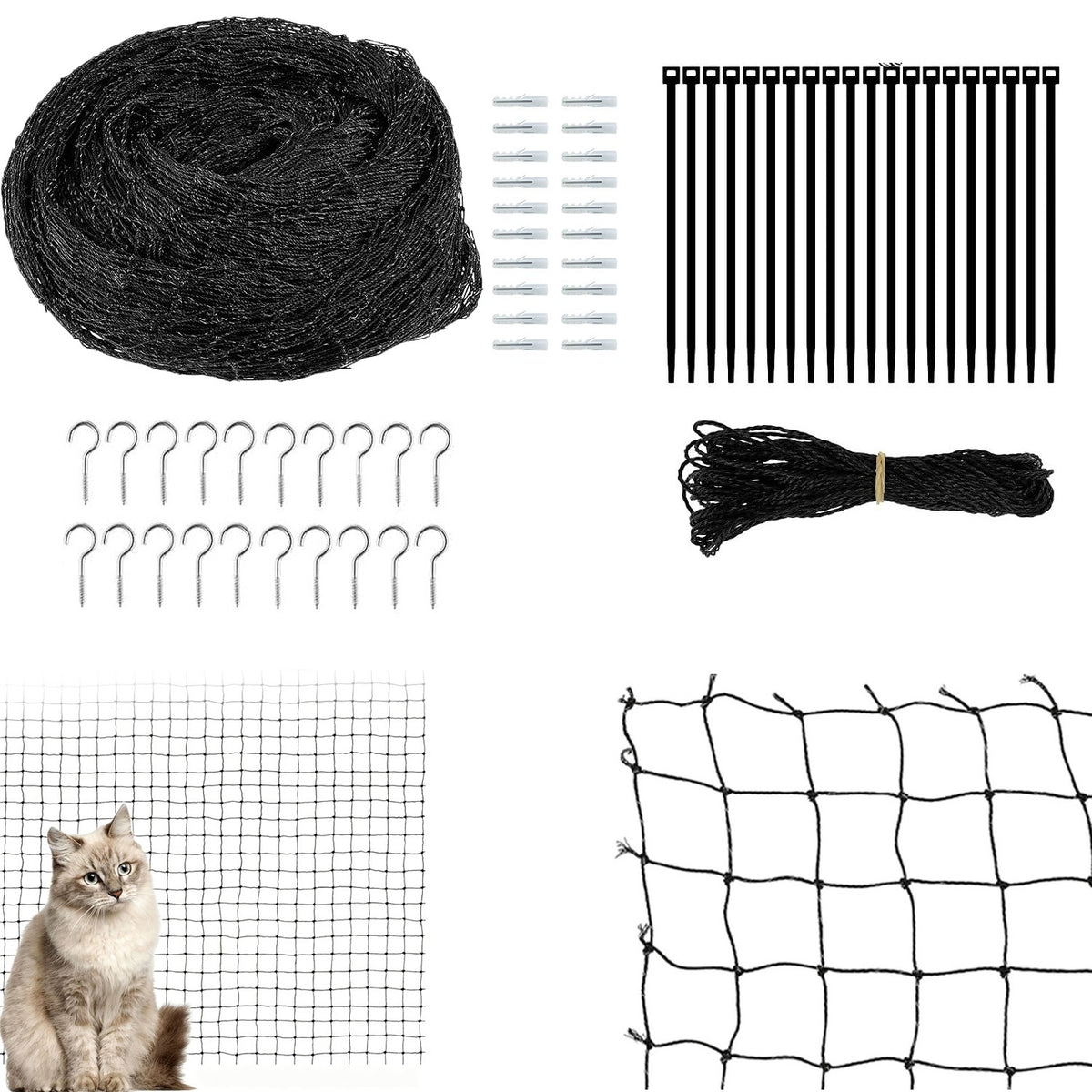 SAFETY NET FOR CAT BALCONY WINDOW BEFORE EYE BLACK 3M X 8M