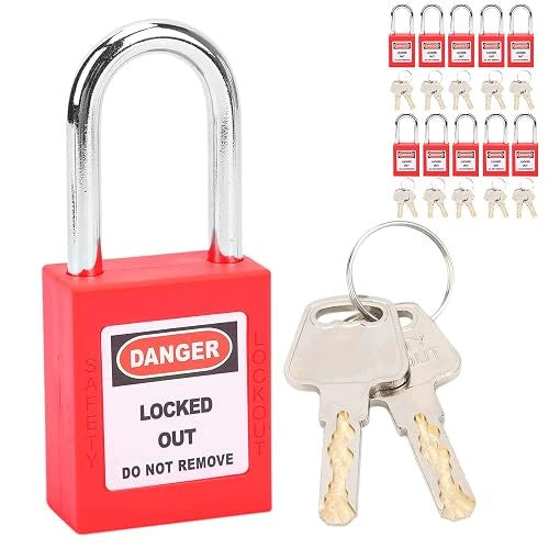 SAFETY PADLOCK LOTO SET OF 10 PCS NYLON FOR WORKERS steel Brand no brand