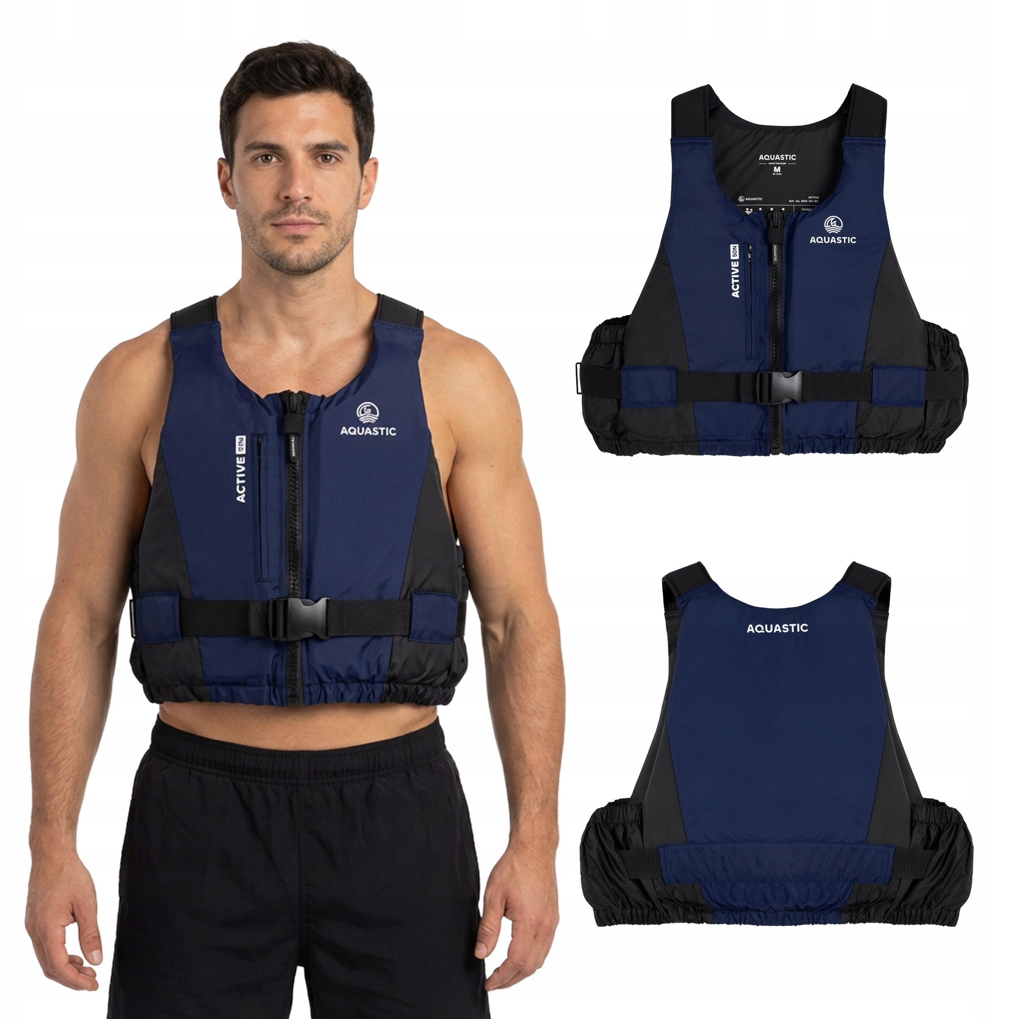SAFETY VEST AQUASTIC ACTIVE 50N XL FOR ADULTS ON KAYAK SUP