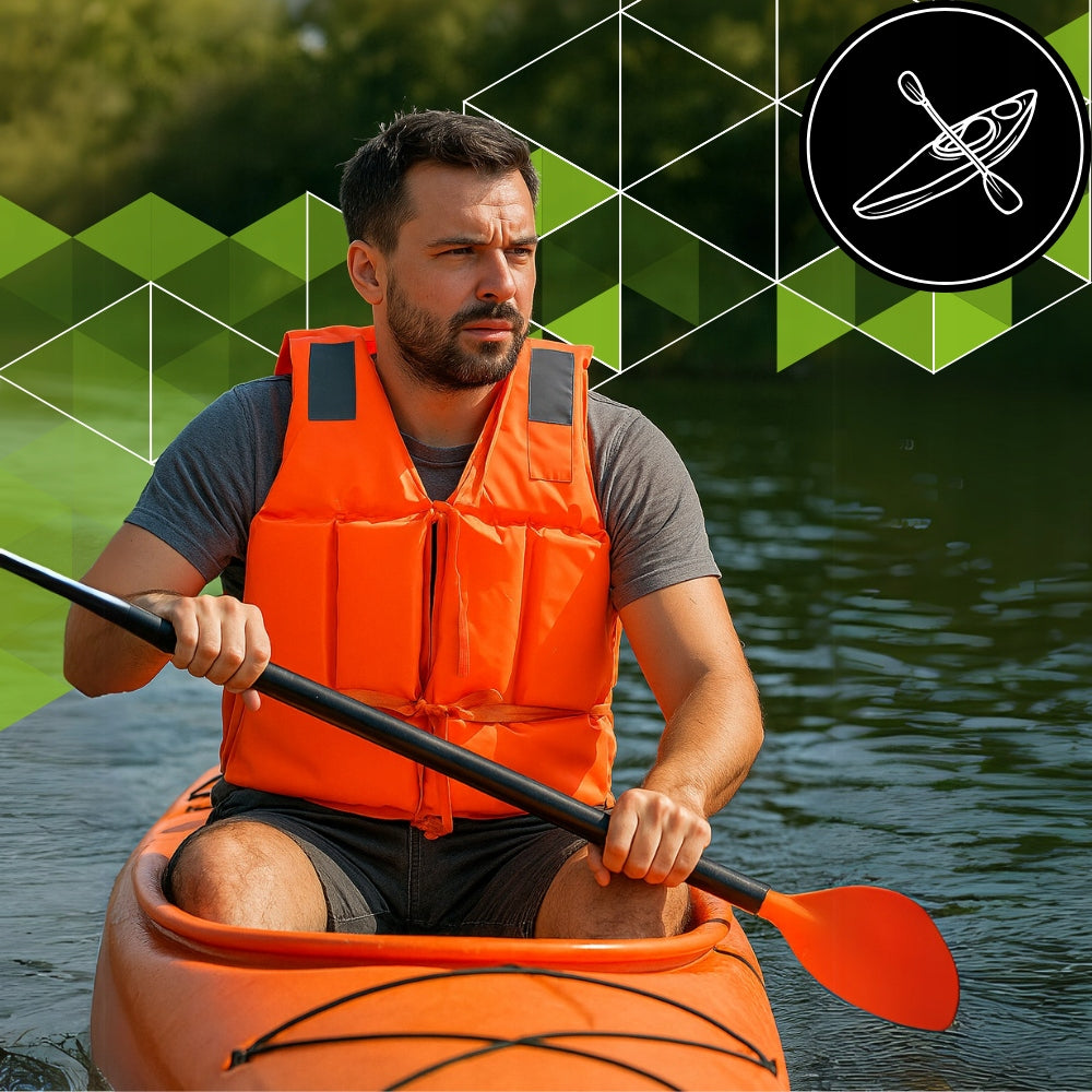 SAFETY VEST LIFE VEST FOR KAYAK RAFTING BOAT SCOOTER SUP UNIVERSAL Body weight range 70 kg