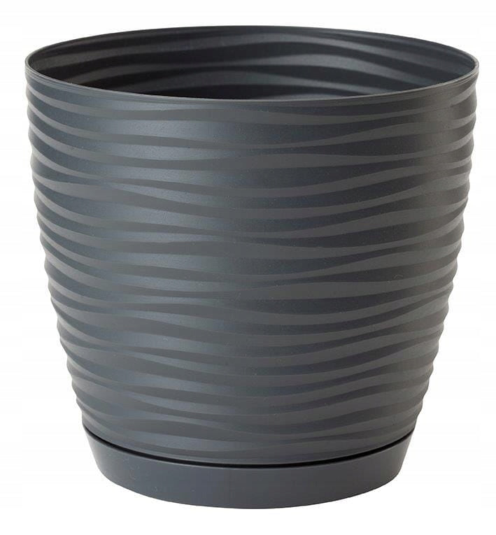 SAHARA FLOWER POT WITH STAND, diameter. 23CM GRAPHITE MAT Form-plastic
