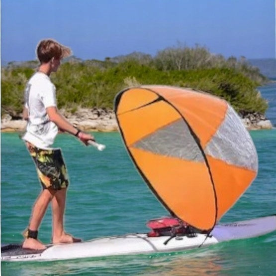 SAIL FOR BOARD SUP KAYAK PONTOON SUPA SAIL FOLDING ORANGE Brand no brand