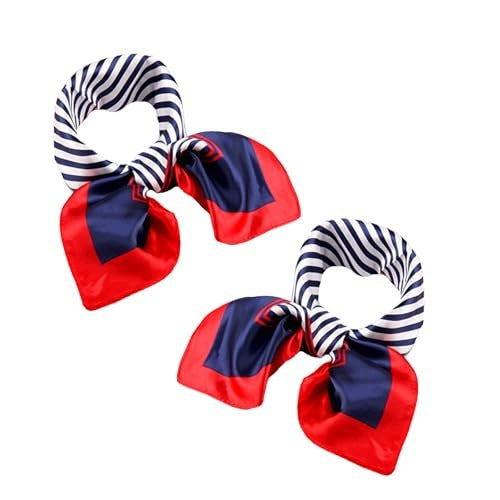 SAILOR SCARF SQUARE 50X50 CM STRIPES SILK WOMAN MAN 2 PCS Brand no brand