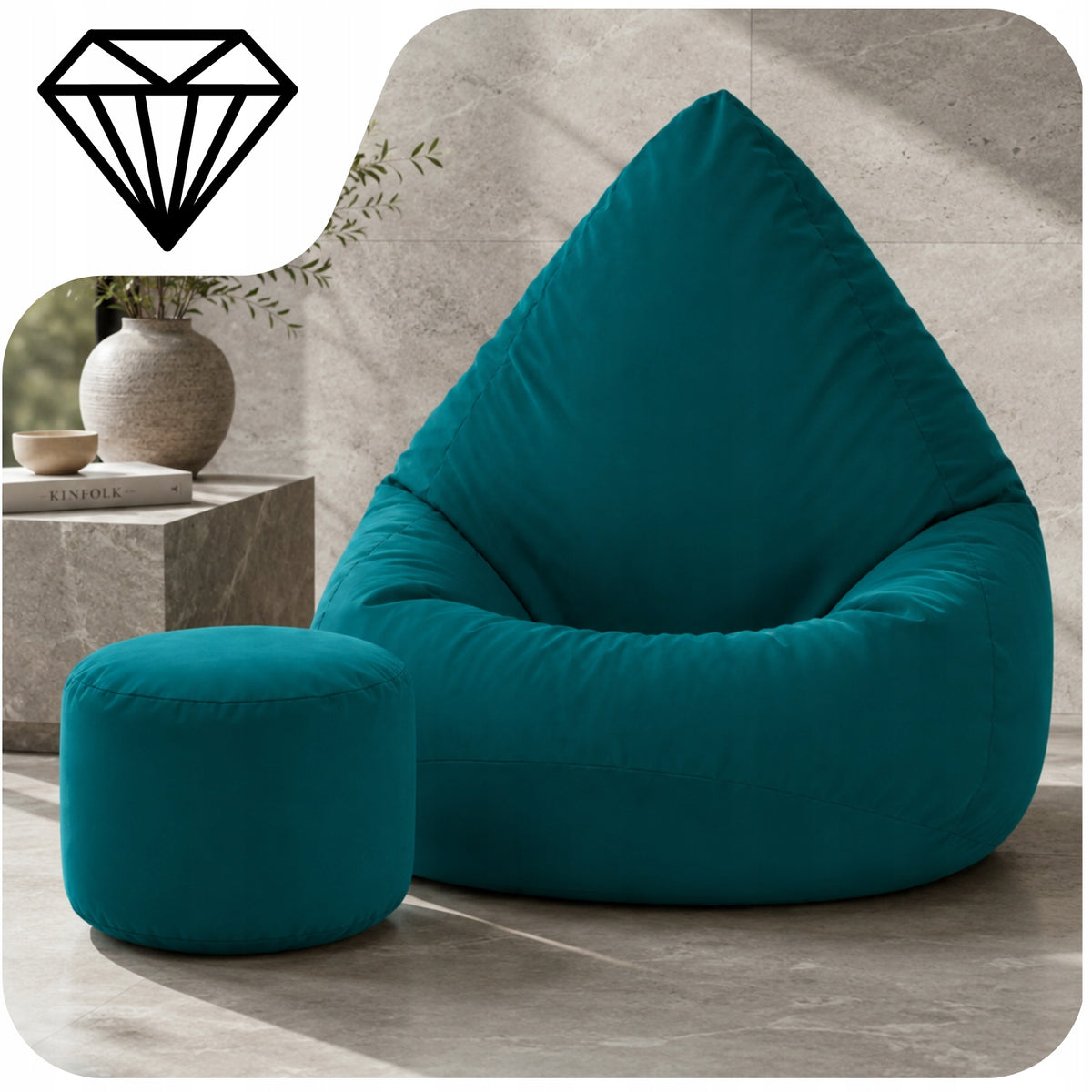 SAKO ARMCHAIR POUF OXFORD BAG STYLISH SEAT LIVING ROOM GARDEN TERRACE Manufacturer code T3