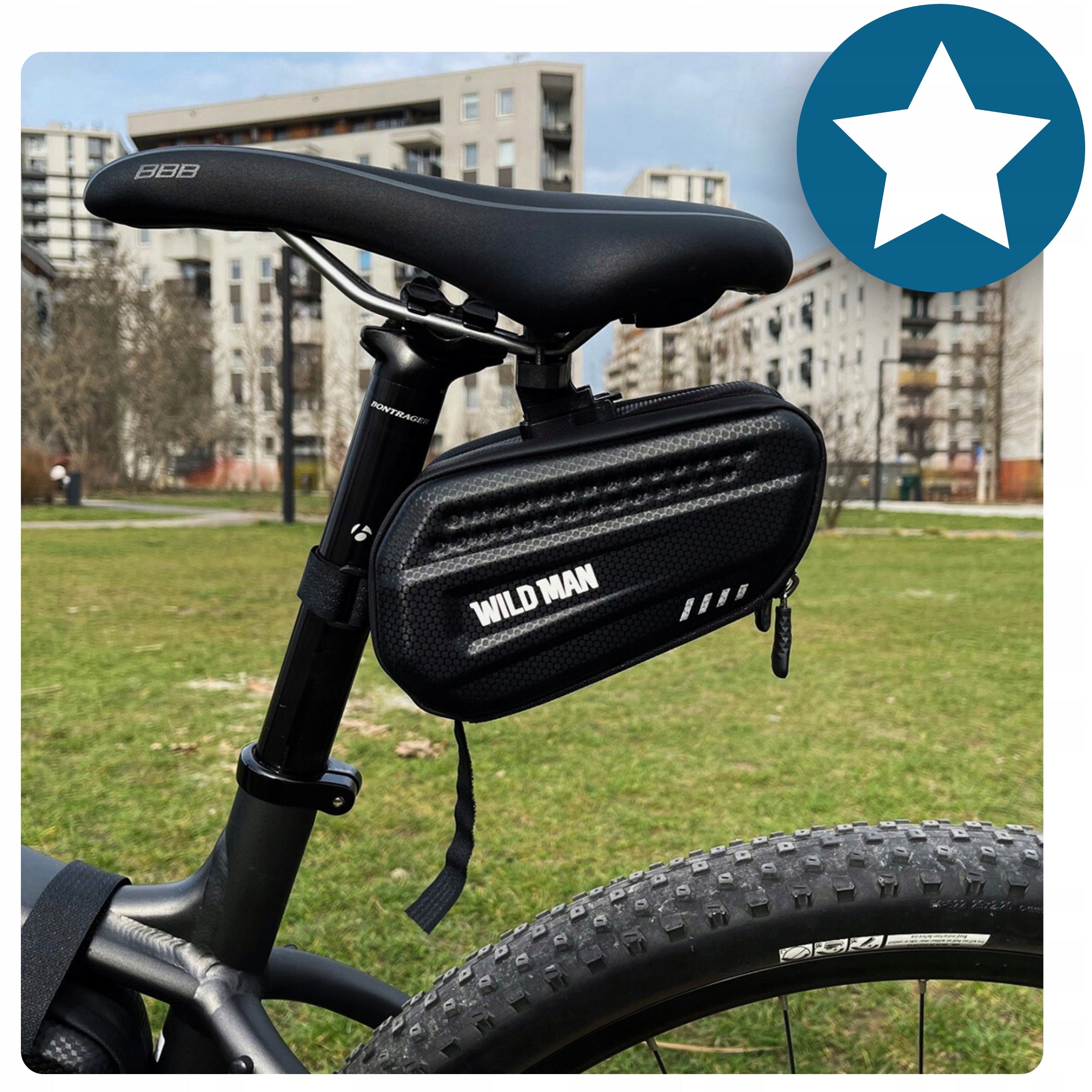 SAKWA Bicycle bag for rear saddle Seat pouch for rigid seat posts Color black