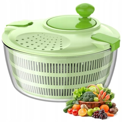 SALAD CENTRIFUGE WITH LID 4 5 L PLASTIC CRANK DRIVE plastic Brand no brand