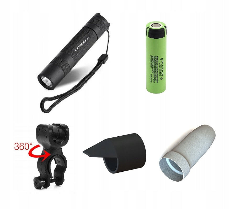 SALE!!! BICYCLE FLASHLIGHT SET FOR BIKE CONVOY S2+ T6-4C NCR 18650