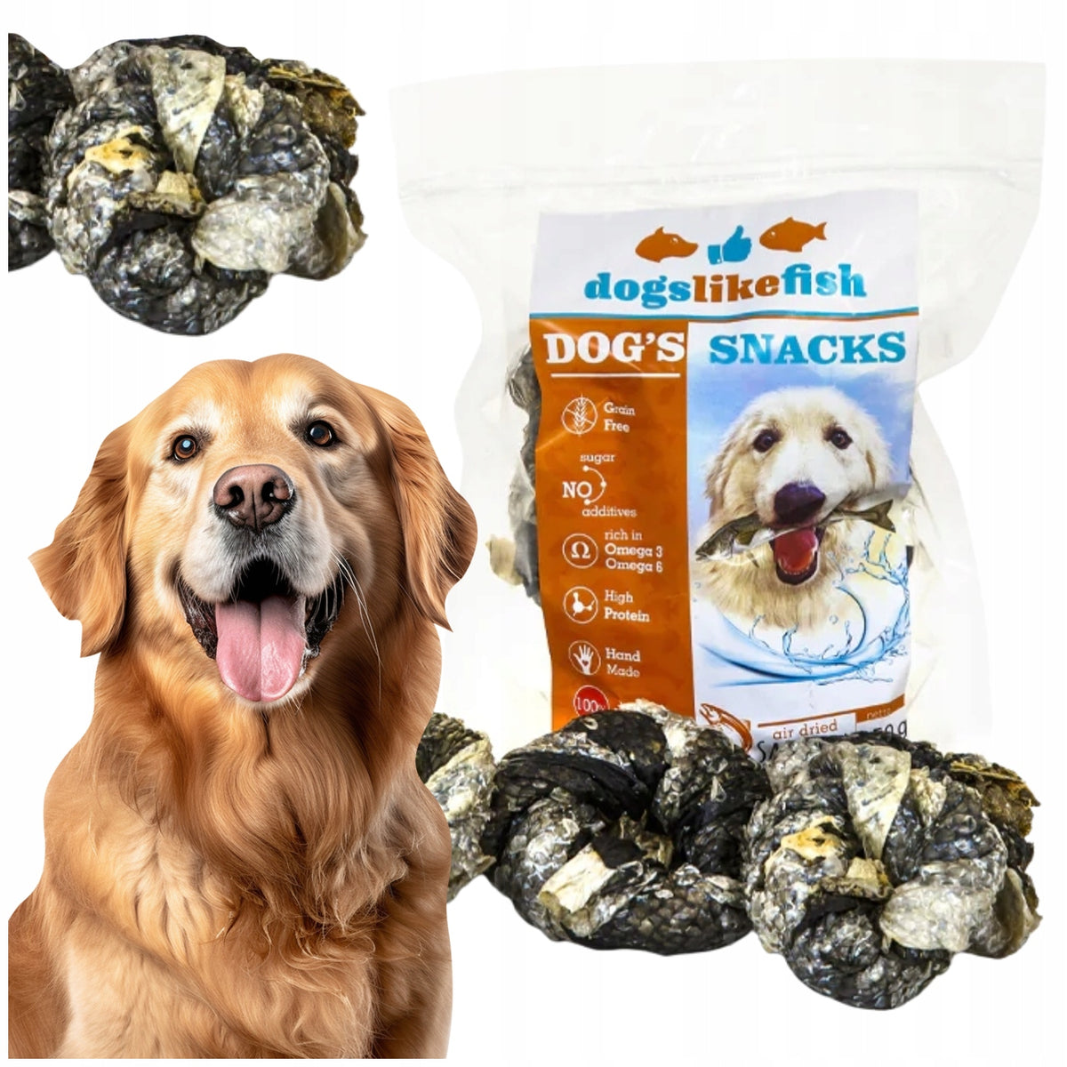 SALMON AND COD RINGS FOR DOGS - DOGSLIKEFISH 1000G