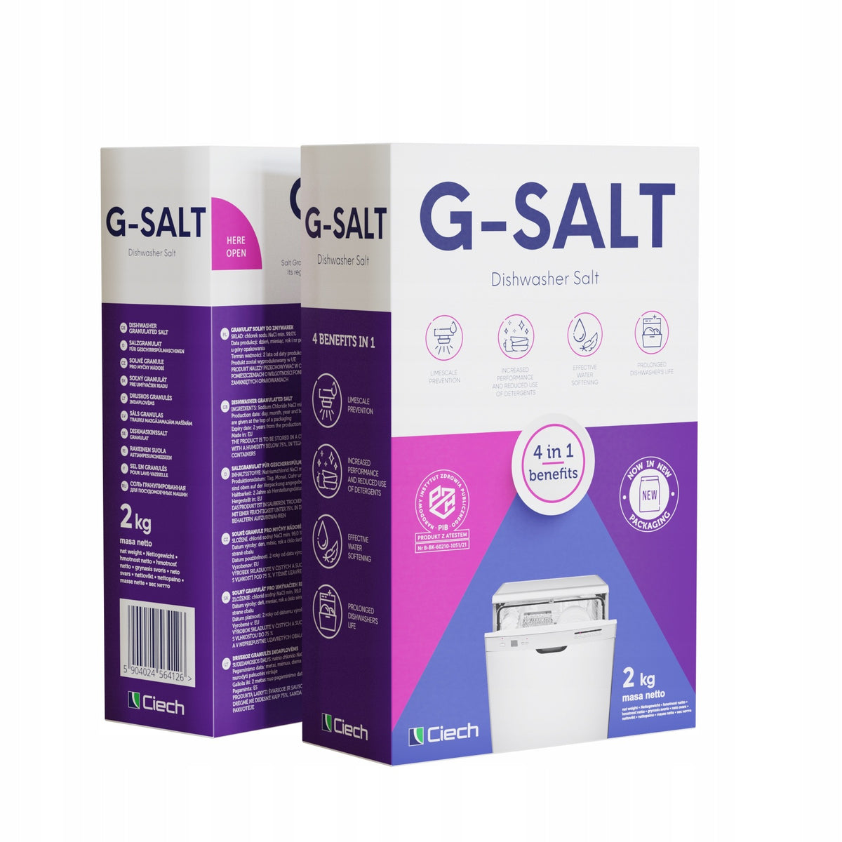 SALT FOR DISHWASHERS G-SALT 2 KG SALT GRANULES CIECH Manufacturer code 6000006450