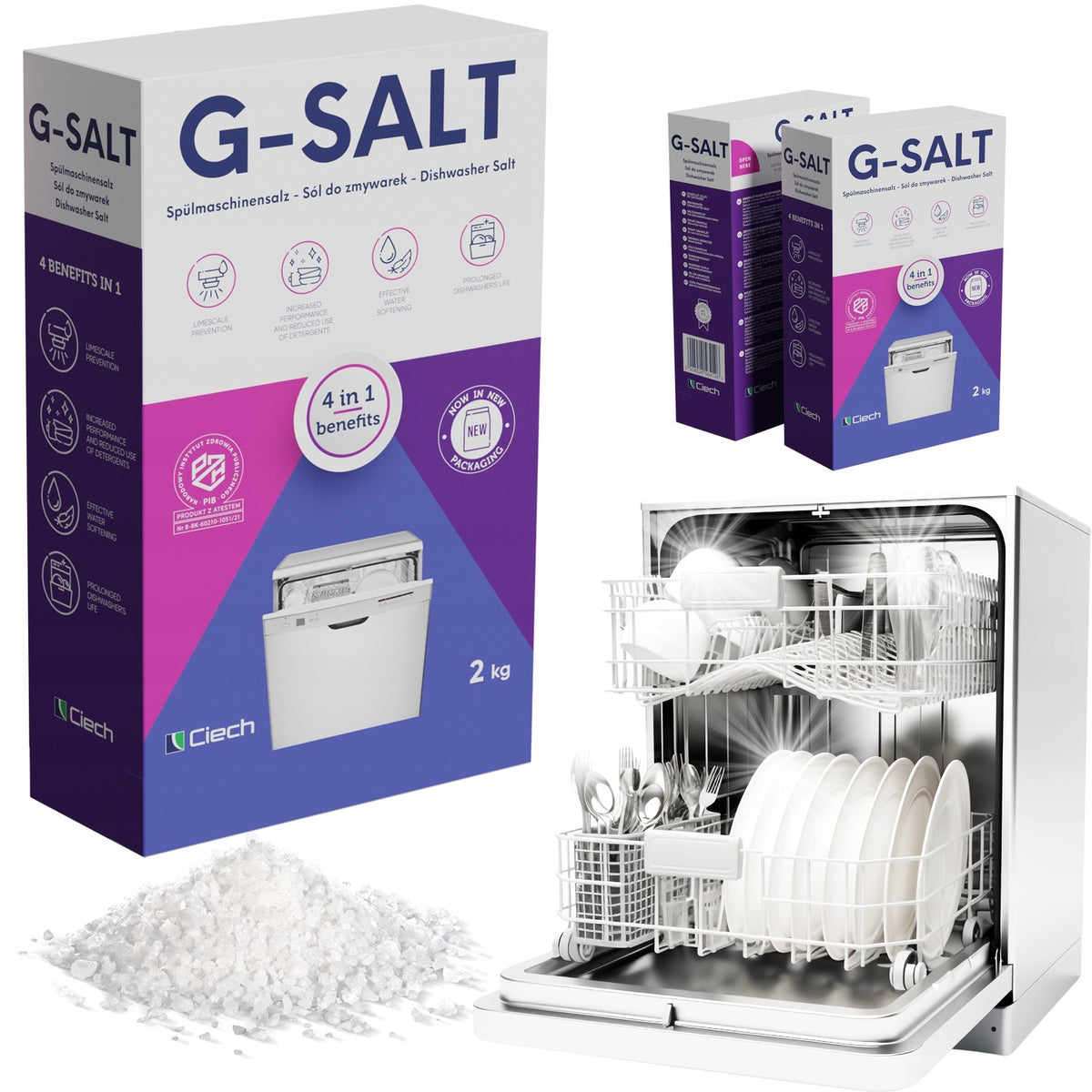 SALT FOR DISHWASHERS G-SALT 2 KG SALT GRANULES CIECH