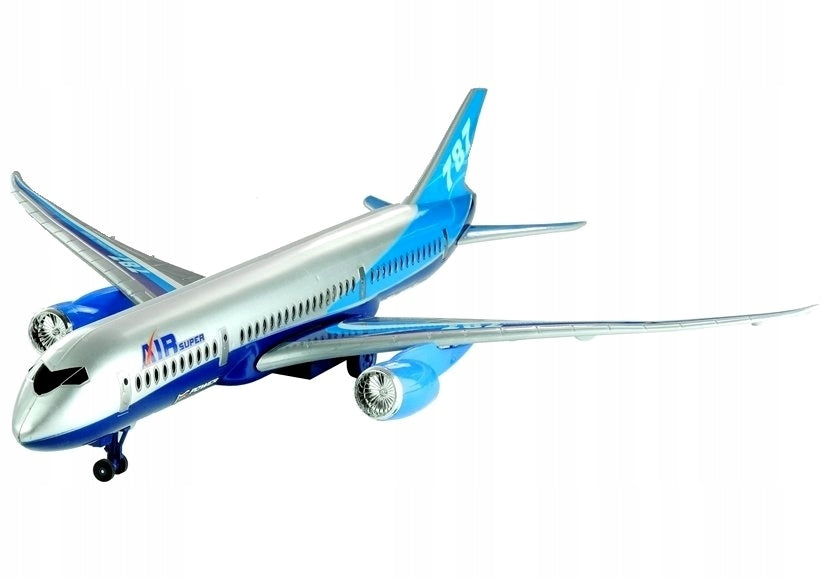 Großes Flugzeug mit Ständer, 69 cm, blau 