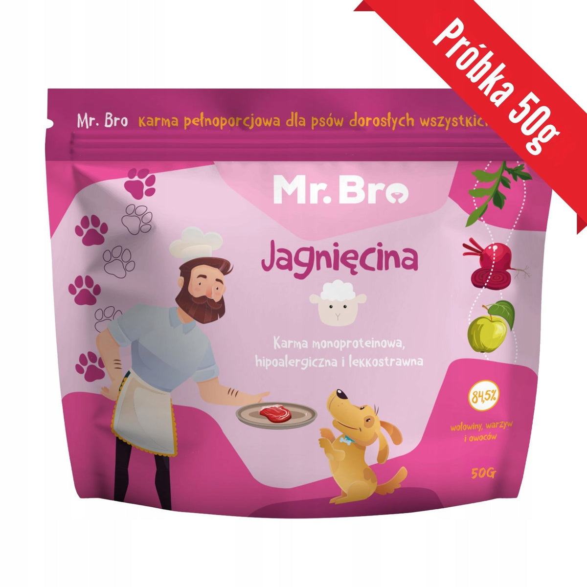 SAMPLE Mr. Bro Lamb Dry Food for Adult Dogs 50g
