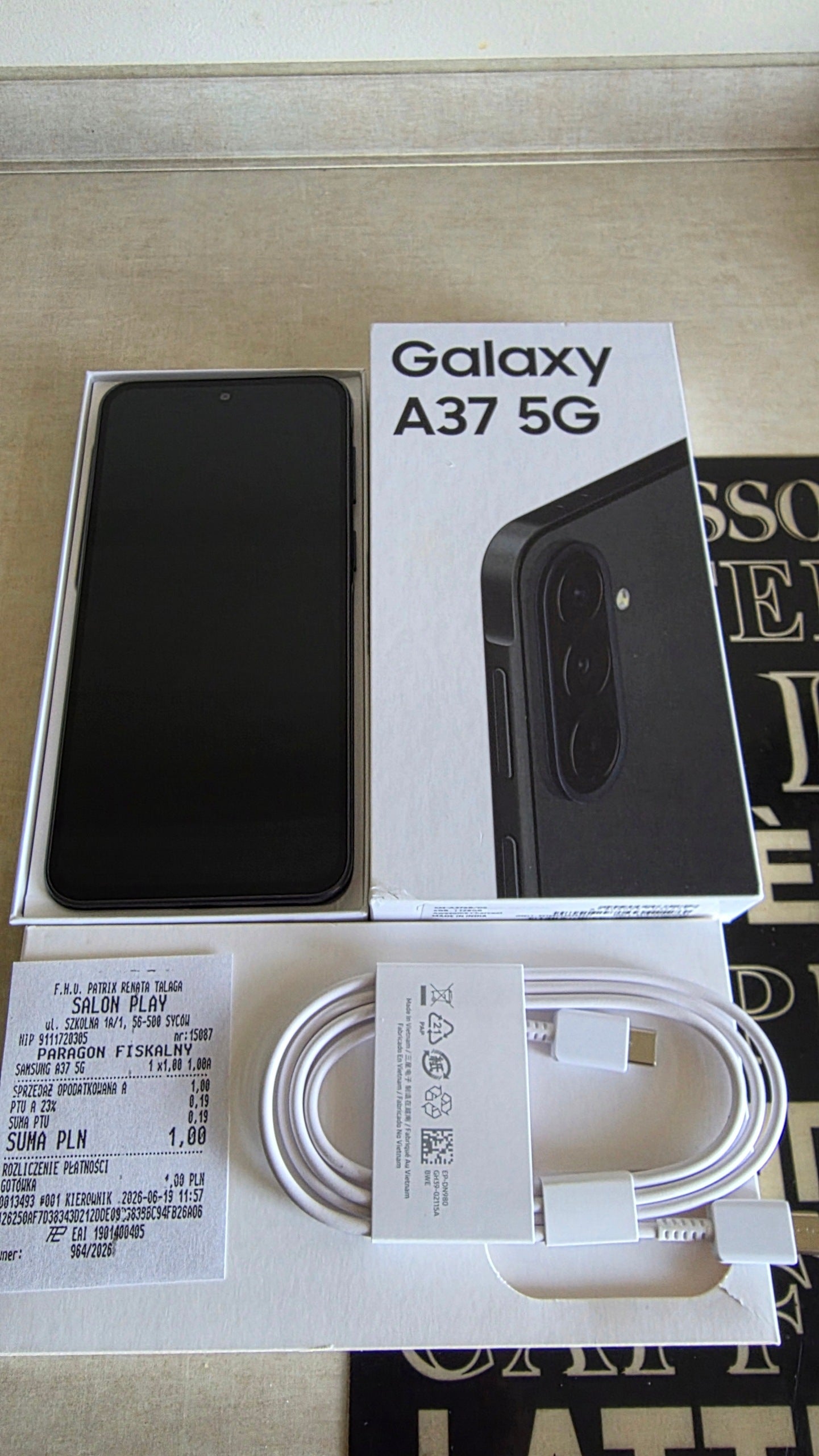 SAMSUNG A37 5G 6/128GB BLACK NEW UNUSED PLAY DIALECT.PROD24WITHOUT LOCKS Packaging status original