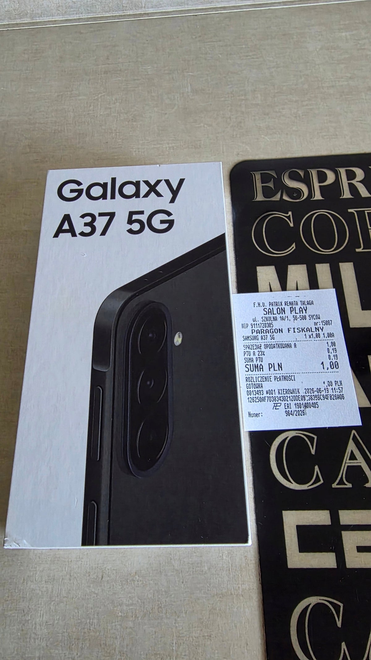 SAMSUNG A37 5G 6/128GB BLACK NEW UNUSED PLAY DIALECT.PROD24WITHOUT LOCKS