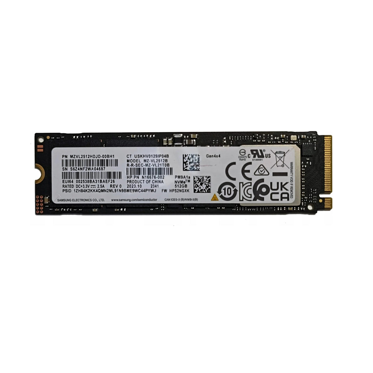 SAMSUNG Fast SSD M2 512GB M.2 NVME PCIe PM9A1a Gen4 2280 MZ-VL2512A