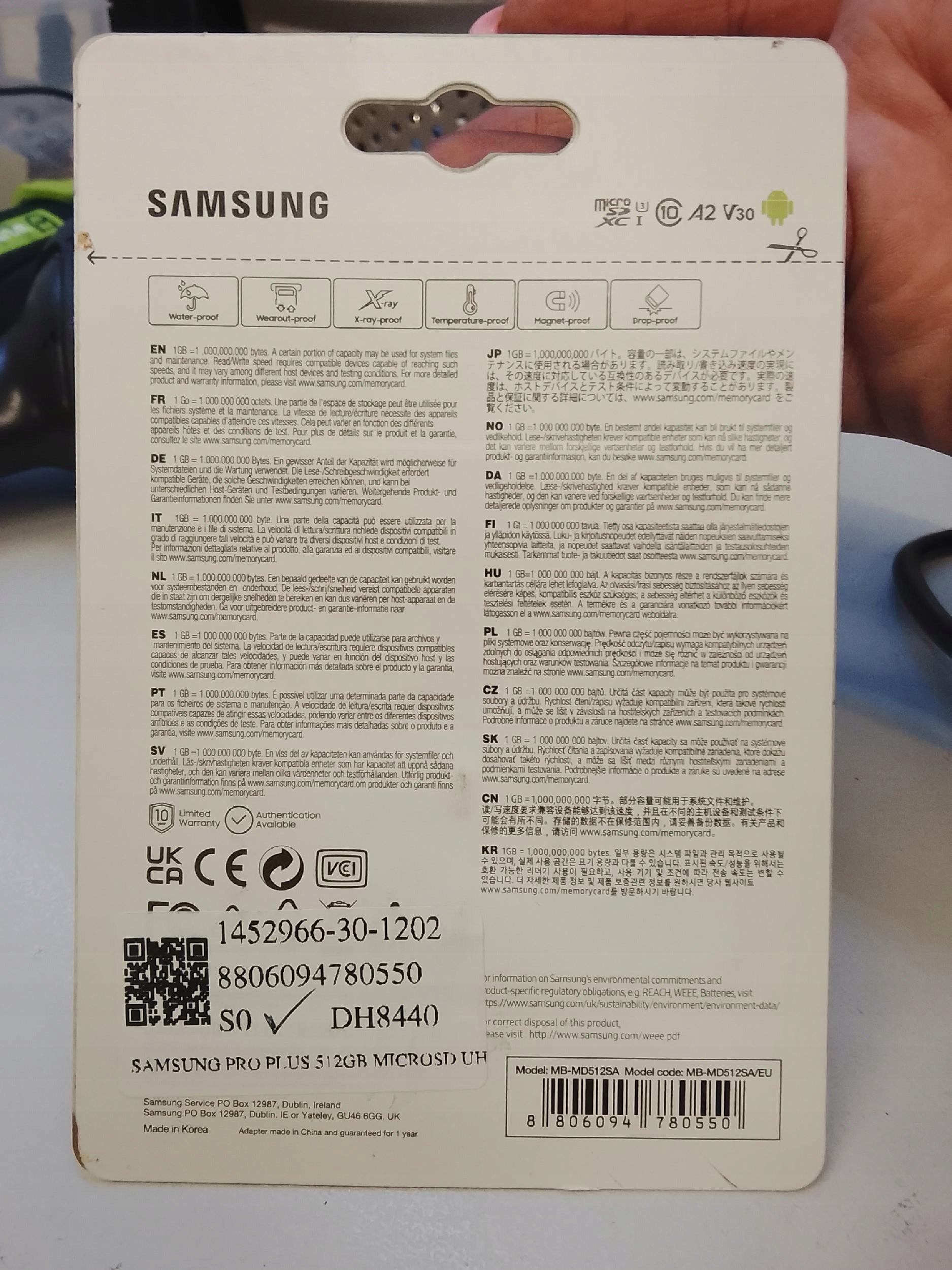 SAMSUNG PRO Plus 512GB microSD Card UHS-I U3 Full HD 4K UHD 180MB/s Read Manufacturer Samsung