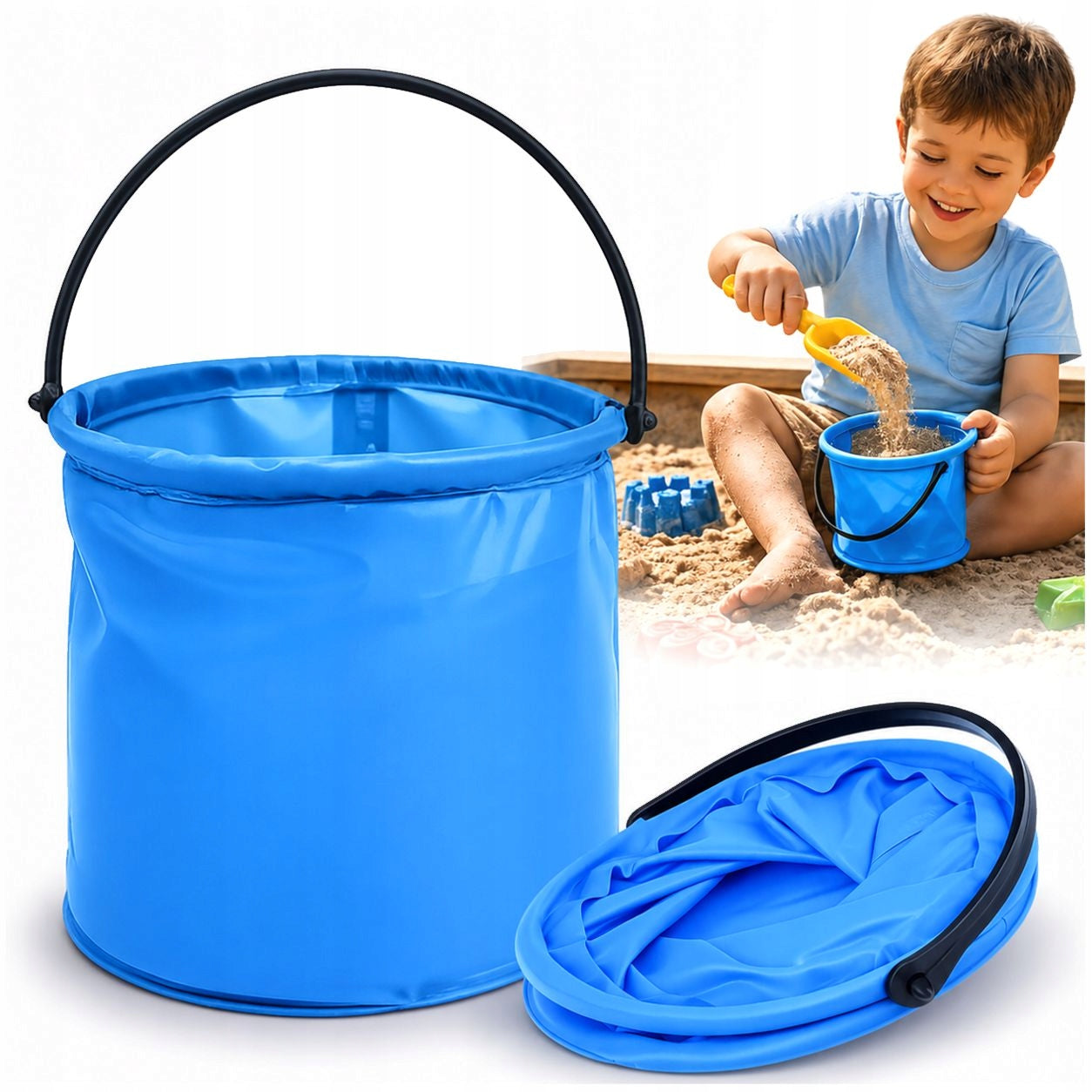 SAND BUCKET SANDBOX WATER FOR BEACH BUCKET 1,5 L COLORS
