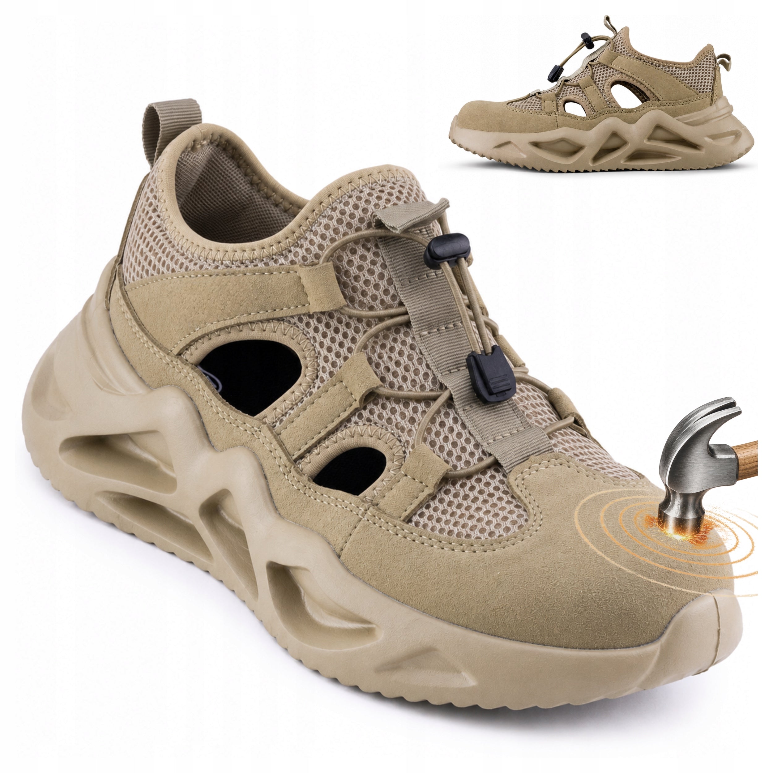 SANDALS WORK SHOES for Summer Breathable with Composite Toe