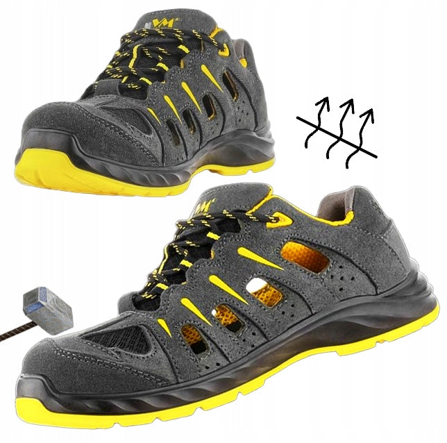 SANDALS WORK shoes breathable men's LEATHER S1 ESD COMFORTABLE SUMMER