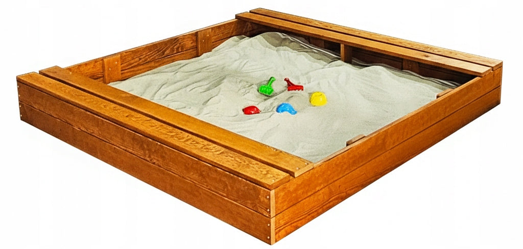 SANDBOX 150X150 WOODEN WITH BENCHES 2X IMPREGNATED QUALITY FREEBIES ! Packaging status original