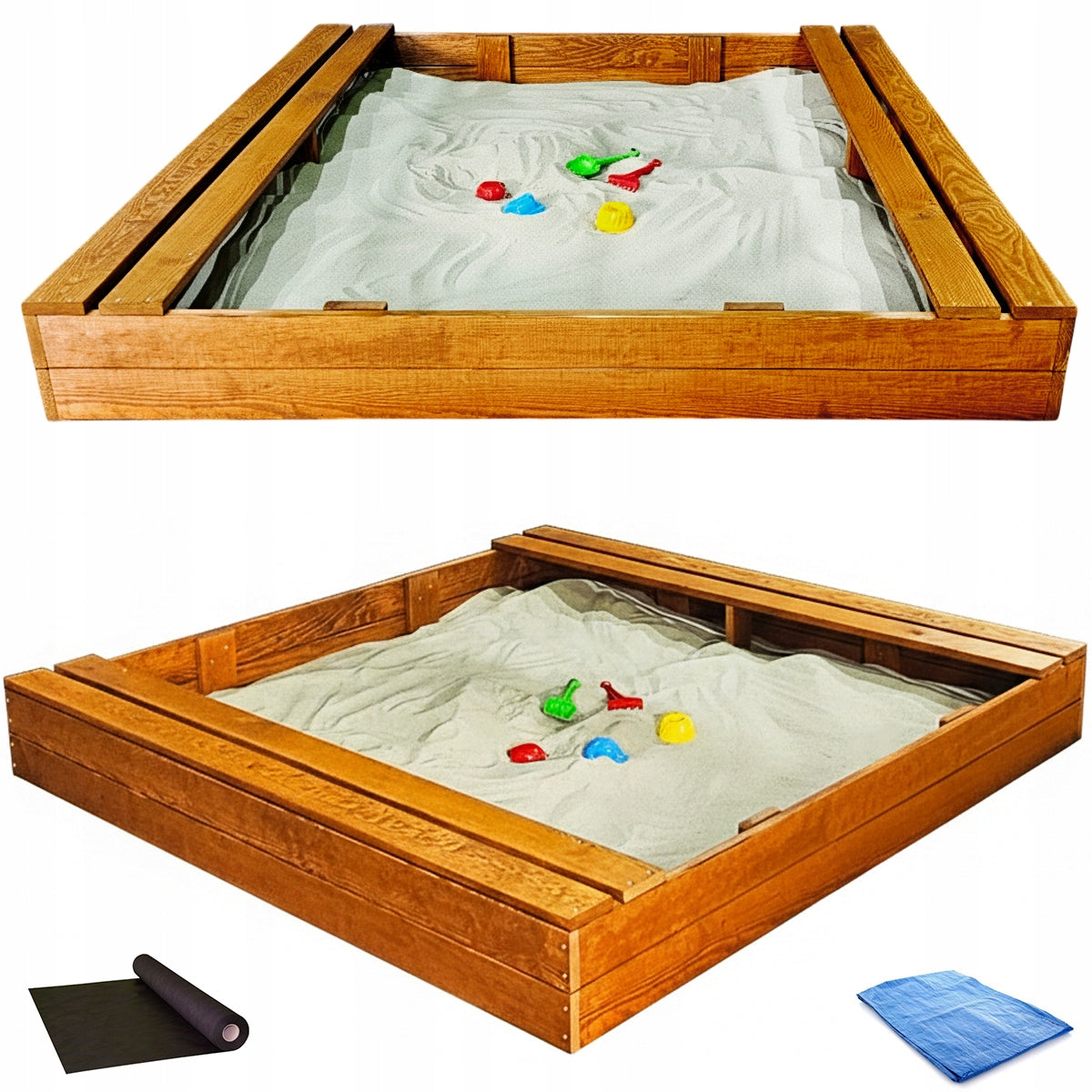 SANDBOX 150X150 WOODEN WITH BENCHES 2X IMPREGNATED QUALITY FREEBIES !