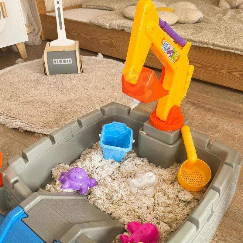 SANDBOX CLOSED WITH LID EXCAVATOR CAR BUCKET PORTABLE WOOPIE Brand Woopie