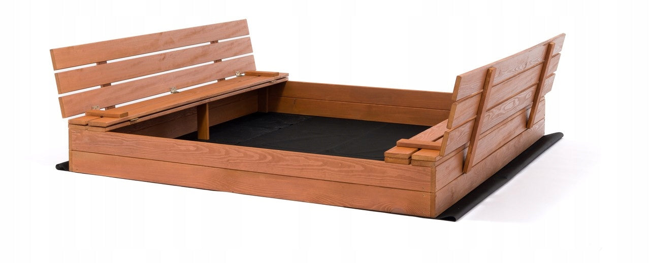 SANDBOX CLOSED WOODEN IMPREGNATED WITH BENCHES EXTRA LARGE 160x160cm Kind wooden