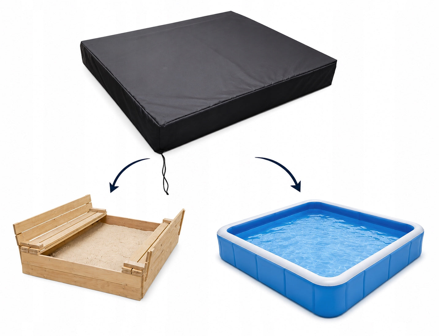 SANDBOX COVER POOL | WATERPROOF 130x130X16
