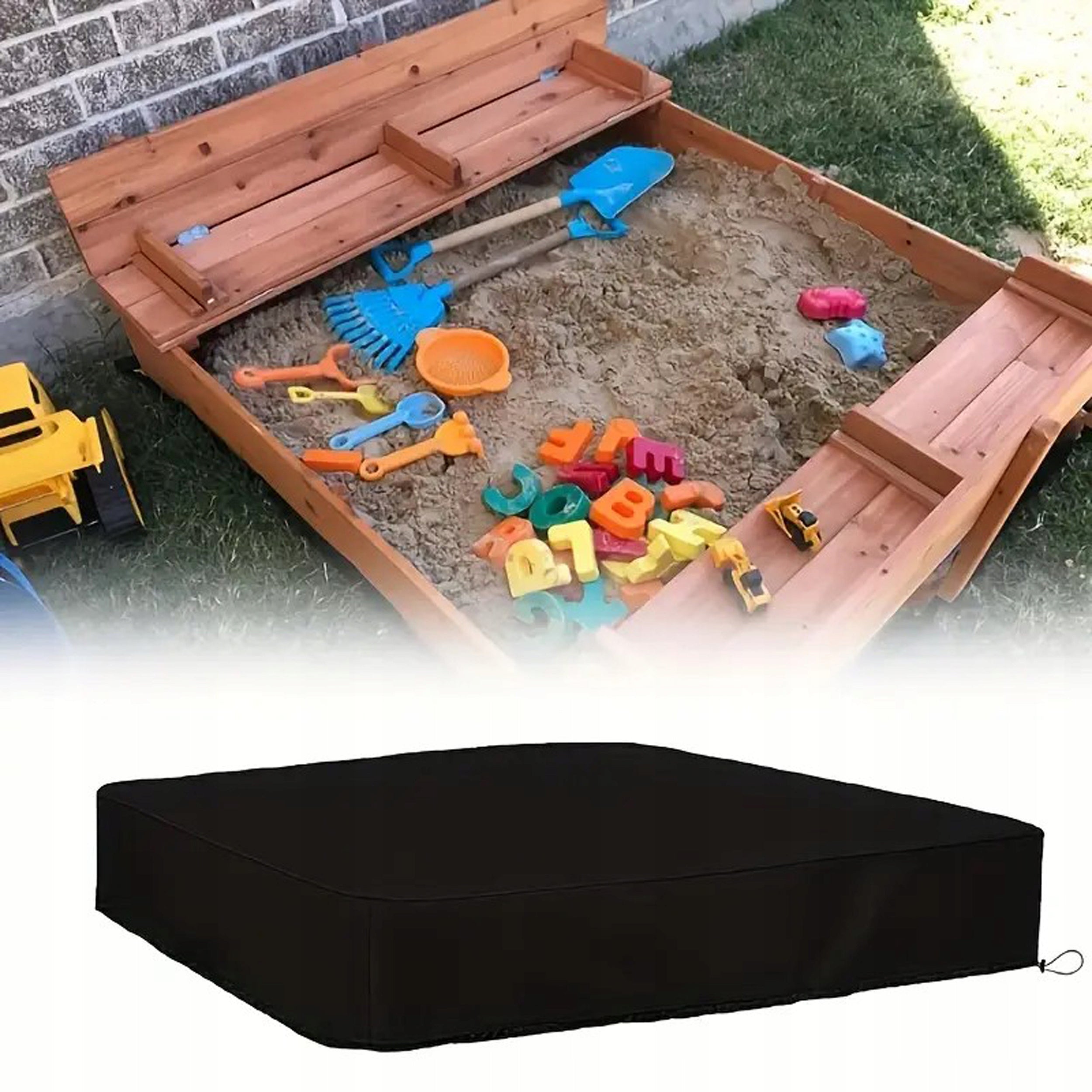 SANDBOX COVER TARPAULIN COVER FOR SANDBOXES 120X120 Product width 120 cm