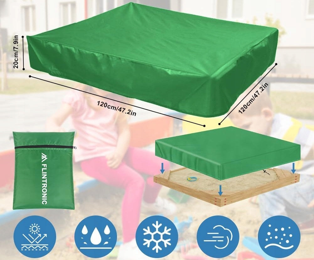 SANDBOX COVER WATERPROOF 120x120 PROTECTIVE TARPAULIN LARGE STRONG Packaging status original