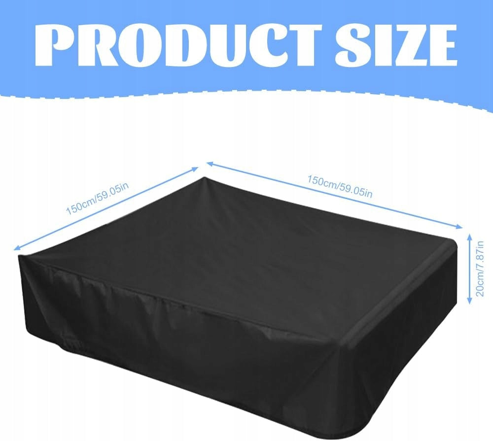 SANDBOX COVER WATERPROOF LARGE TARPAULIN COVER BLACK 150x150x20 Manufacturer no brand